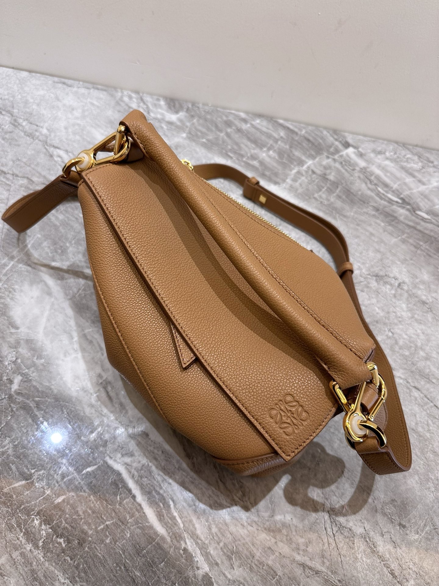 LOEWE Mini Puzzle bag in soft grained calfskin Toffee