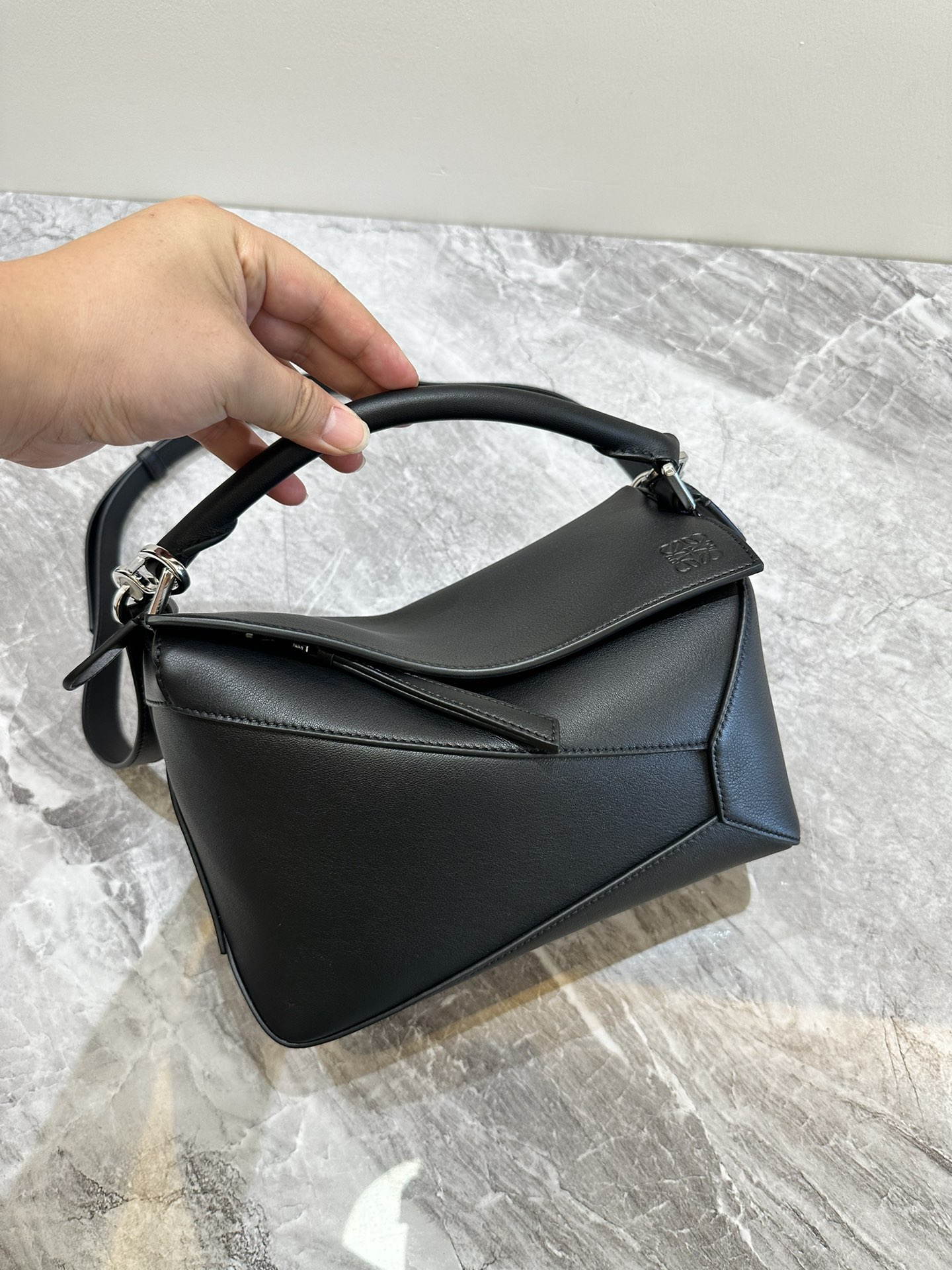 LOEWE Small Puzzle bag in classic calfskin Black