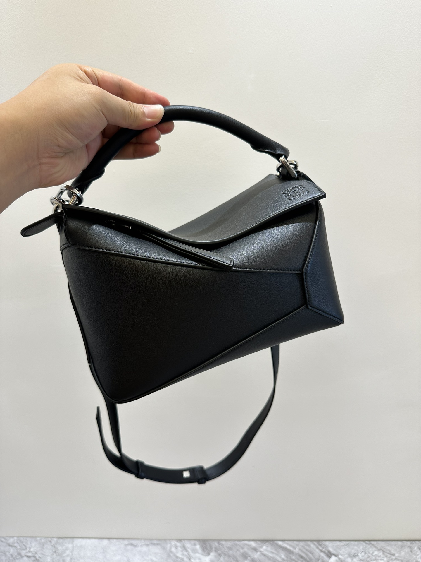 LOEWE Small Puzzle bag in classic calfskin Black