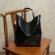 LOEWE Medium Puzzle Fold tote in shiny calfskin Black