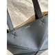 LOEWE Mini Puzzle Fold tote in shiny calfskin Black