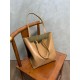 LOEWE Medium Puzzle Fold tote in shiny calfskin Warm Desert