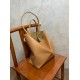 LOEWE Medium Puzzle Fold tote in shiny calfskin Warm Desert