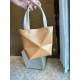 LOEWE Mini Puzzle Fold tote in shiny calfskin Warm Desert