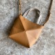 LOEWE Mini Puzzle Fold tote in shiny calfskin Warm Desert