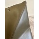 LOEWE Mini/Medium Puzzle Fold tote in shiny calfskin Dark Khaki Green