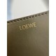 LOEWE Mini/Medium Puzzle Fold tote in shiny calfskin Dark Khaki Green