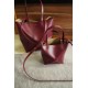 LOEWE Mini/Medium Puzzle Fold tote in shiny calfskin Dark Burgundy