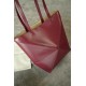 LOEWE Mini/Medium Puzzle Fold tote in shiny calfskin Dark Burgundy