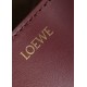 LOEWE Mini/Medium Puzzle Fold tote in shiny calfskin Dark Burgundy