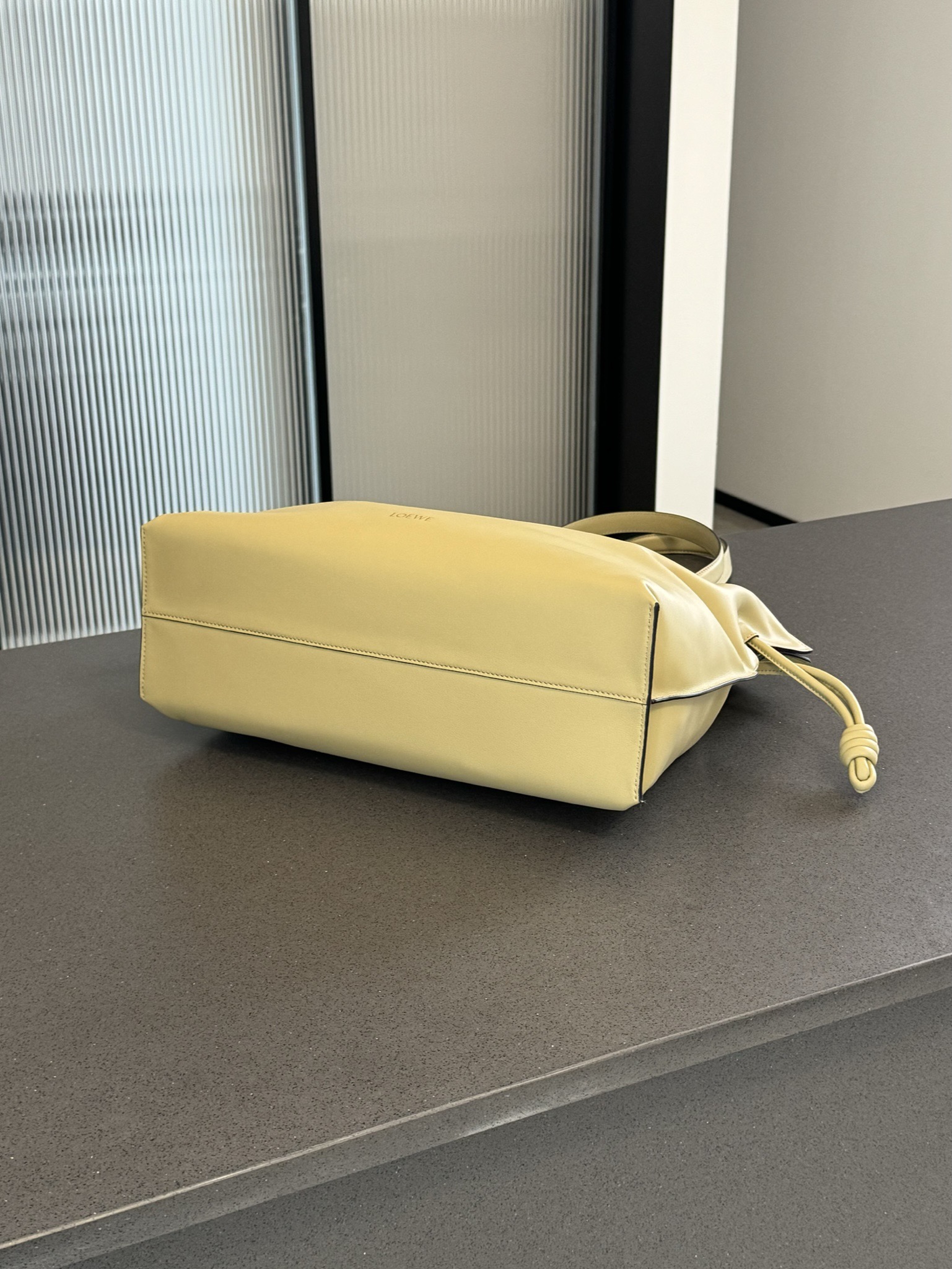 LOEWE Large Flamenco clutch in nappa calfskin Clay Green