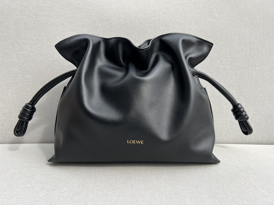 LOEWE Medium Flamenco clutch in nappa calfskin Black