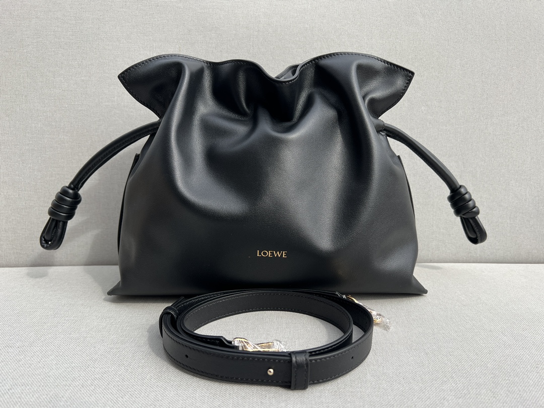 LOEWE Medium Flamenco clutch in nappa calfskin Black