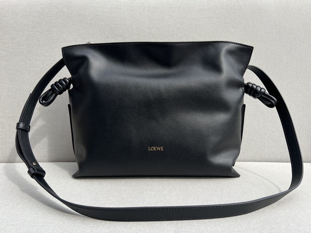 LOEWE Medium Flamenco clutch in nappa calfskin Black