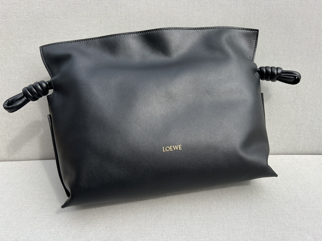 LOEWE Medium Flamenco clutch in nappa calfskin Black