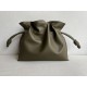 LOEWE Medium Flamenco clutch in nappa calfskin Dark Khaki Green