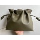 LOEWE Medium Flamenco clutch in nappa calfskin Dark Khaki Green