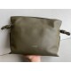 LOEWE Medium Flamenco clutch in nappa calfskin Dark Khaki Green