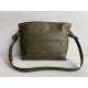 LOEWE Medium Flamenco clutch in nappa calfskin Dark Khaki Green