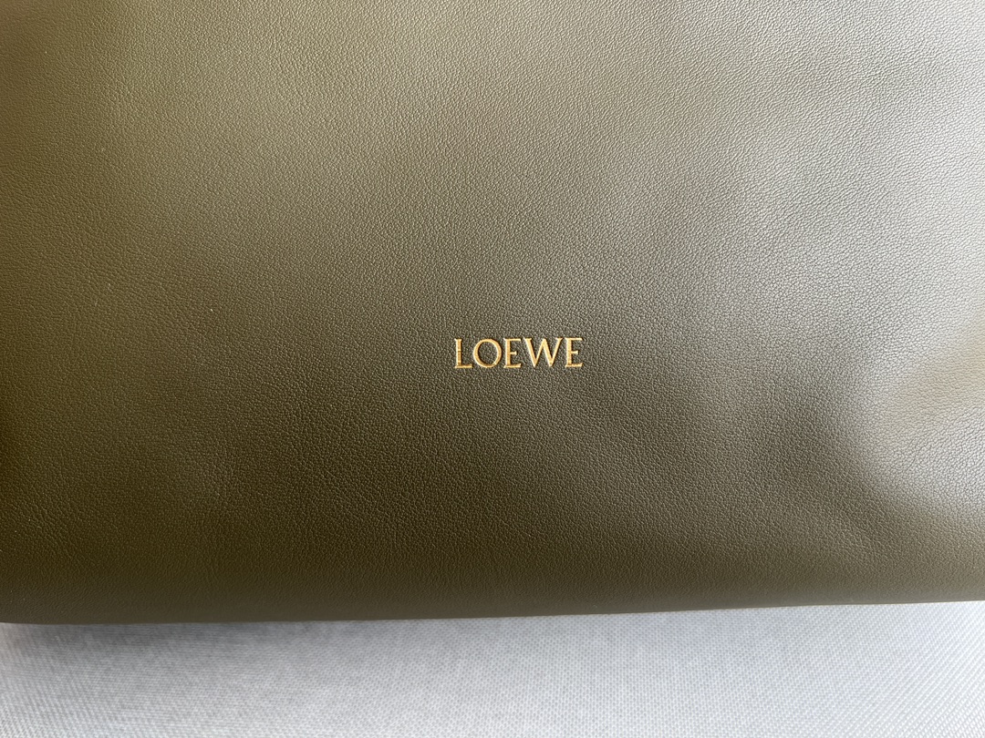 LOEWE Medium Flamenco clutch in nappa calfskin Dark Khaki Green