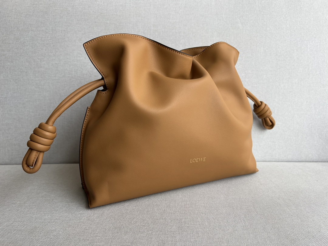 LOEWE Medium Flamenco clutch in nappa calfskin Warm Desert