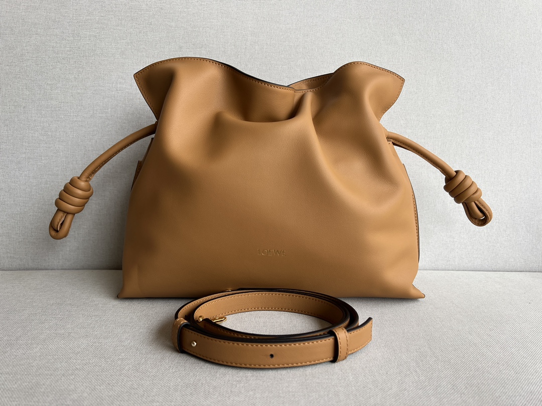 LOEWE Medium Flamenco clutch in nappa calfskin Warm Desert