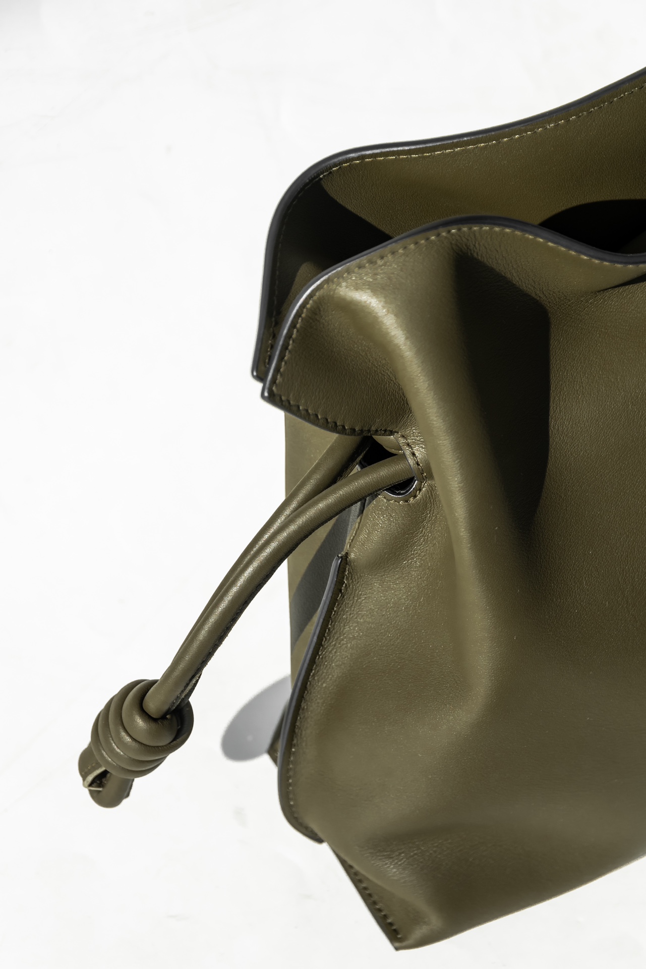 LOEWE Mini Flamenco clutch in nappa calfskin Dark Khaki Green