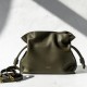 LOEWE Mini Flamenco clutch in nappa calfskin Dark Khaki Green