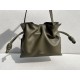 LOEWE Mini Flamenco clutch in nappa calfskin Dark Khaki Green