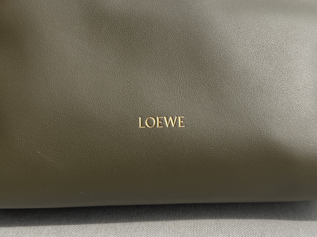 LOEWE Mini Flamenco clutch in nappa calfskin Dark Khaki Green