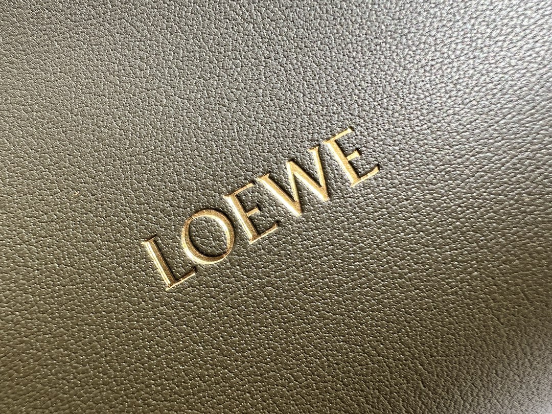 LOEWE Mini Flamenco clutch in nappa calfskin Dark Khaki Green