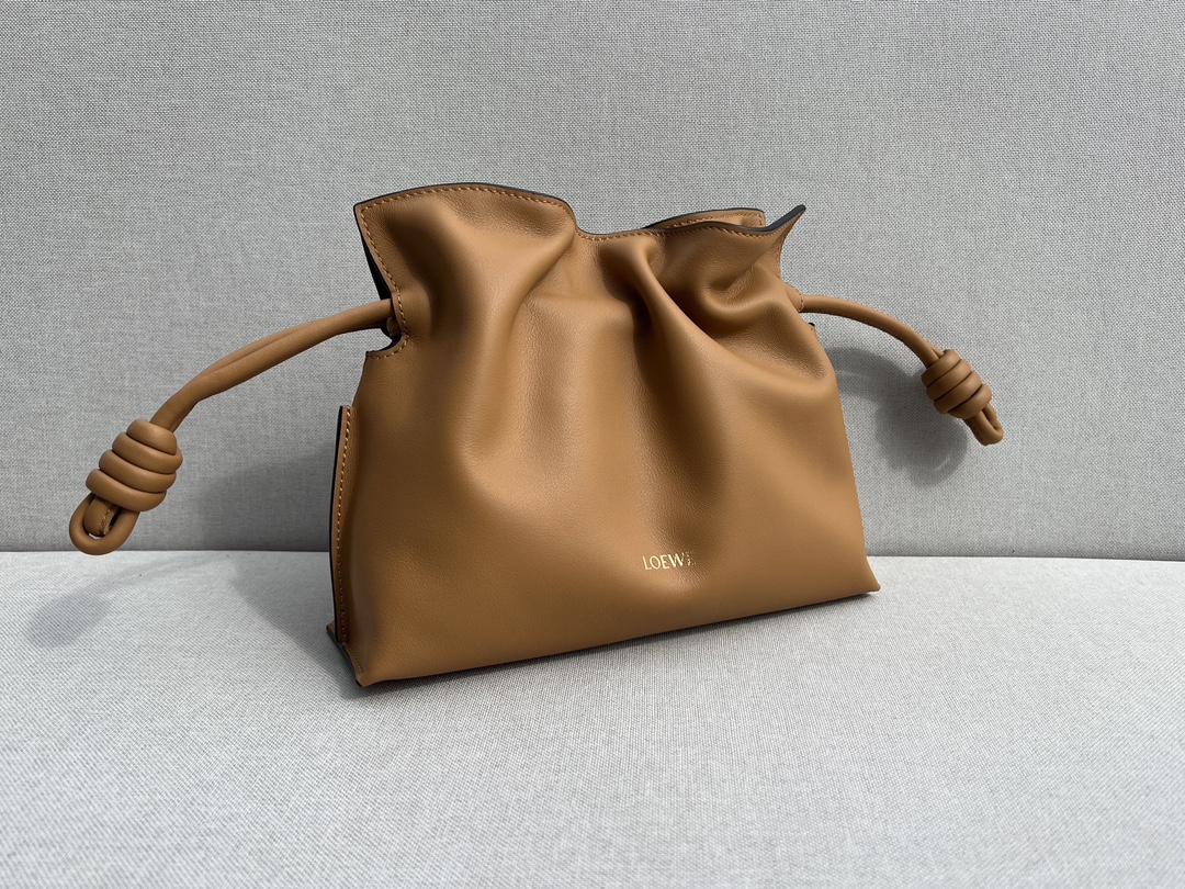 LOEWE Mini Flamenco clutch in nappa calfskin Warm Desert