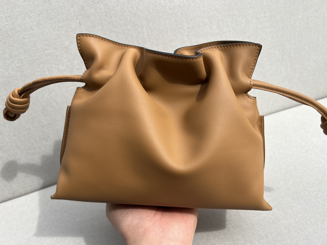 LOEWE Mini Flamenco clutch in nappa calfskin Warm Desert