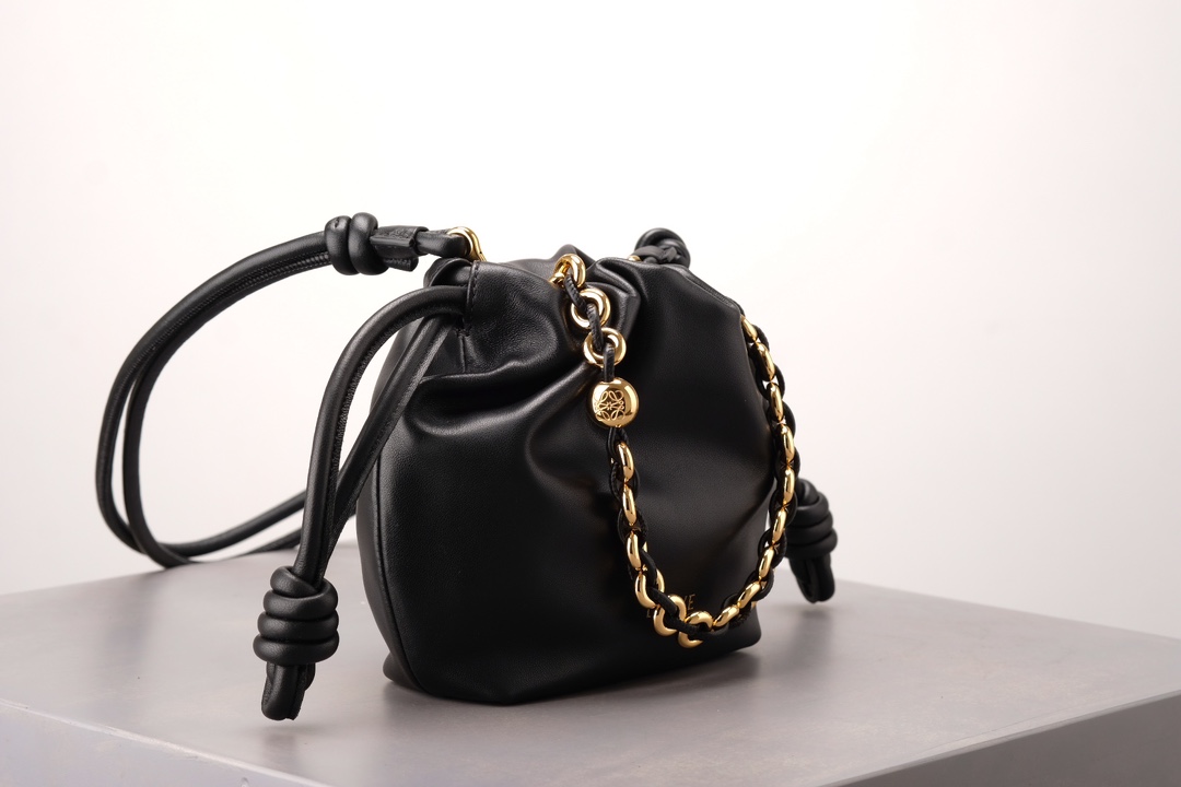 LOEWE Mini Flamenco Purse bag in mellow nappa lambskin Black