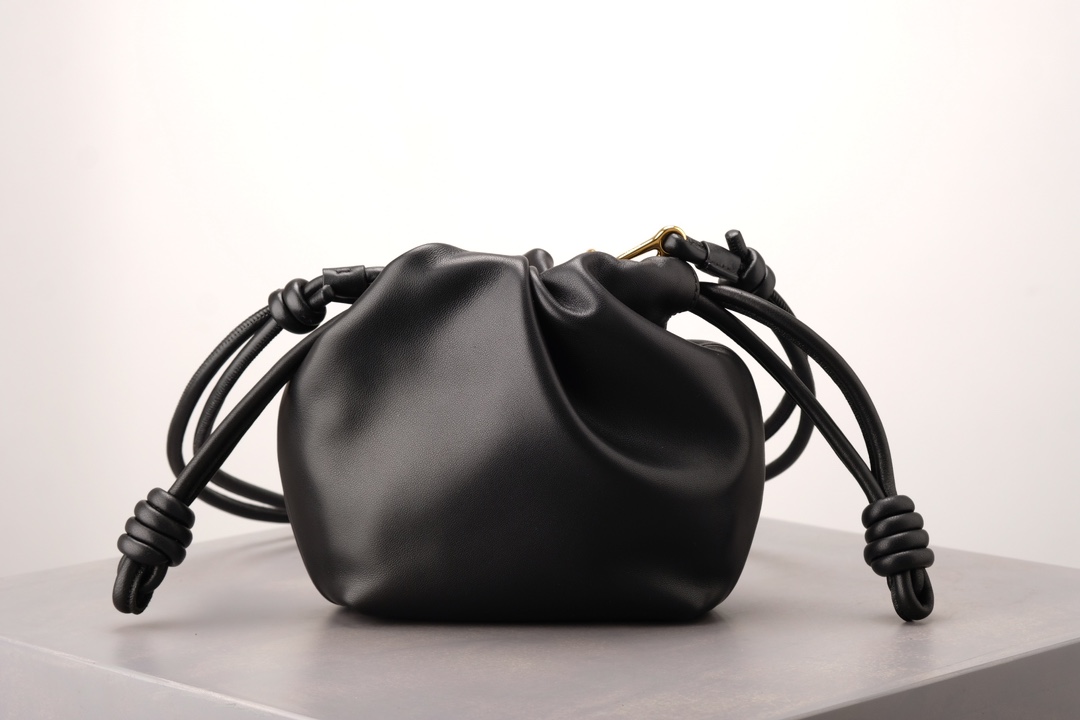 LOEWE Mini Flamenco Purse bag in mellow nappa lambskin Black