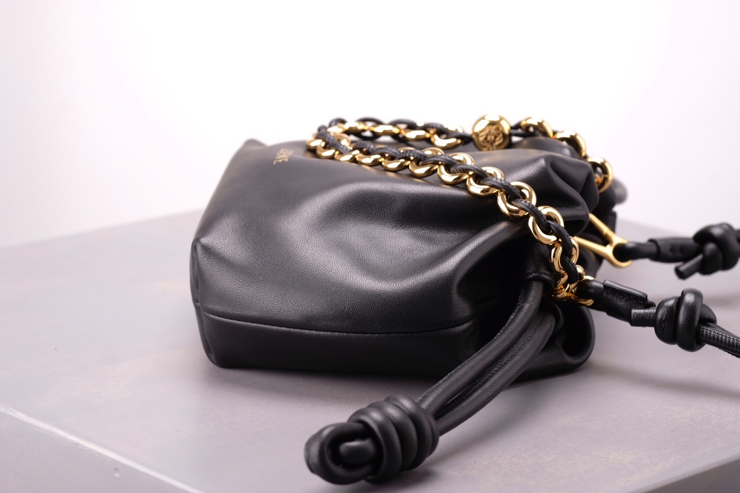 LOEWE Mini Flamenco Purse bag in mellow nappa lambskin Black