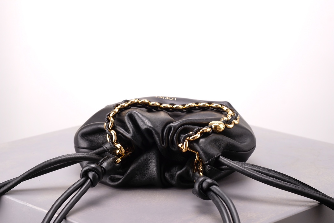 LOEWE Mini Flamenco Purse bag in mellow nappa lambskin Black