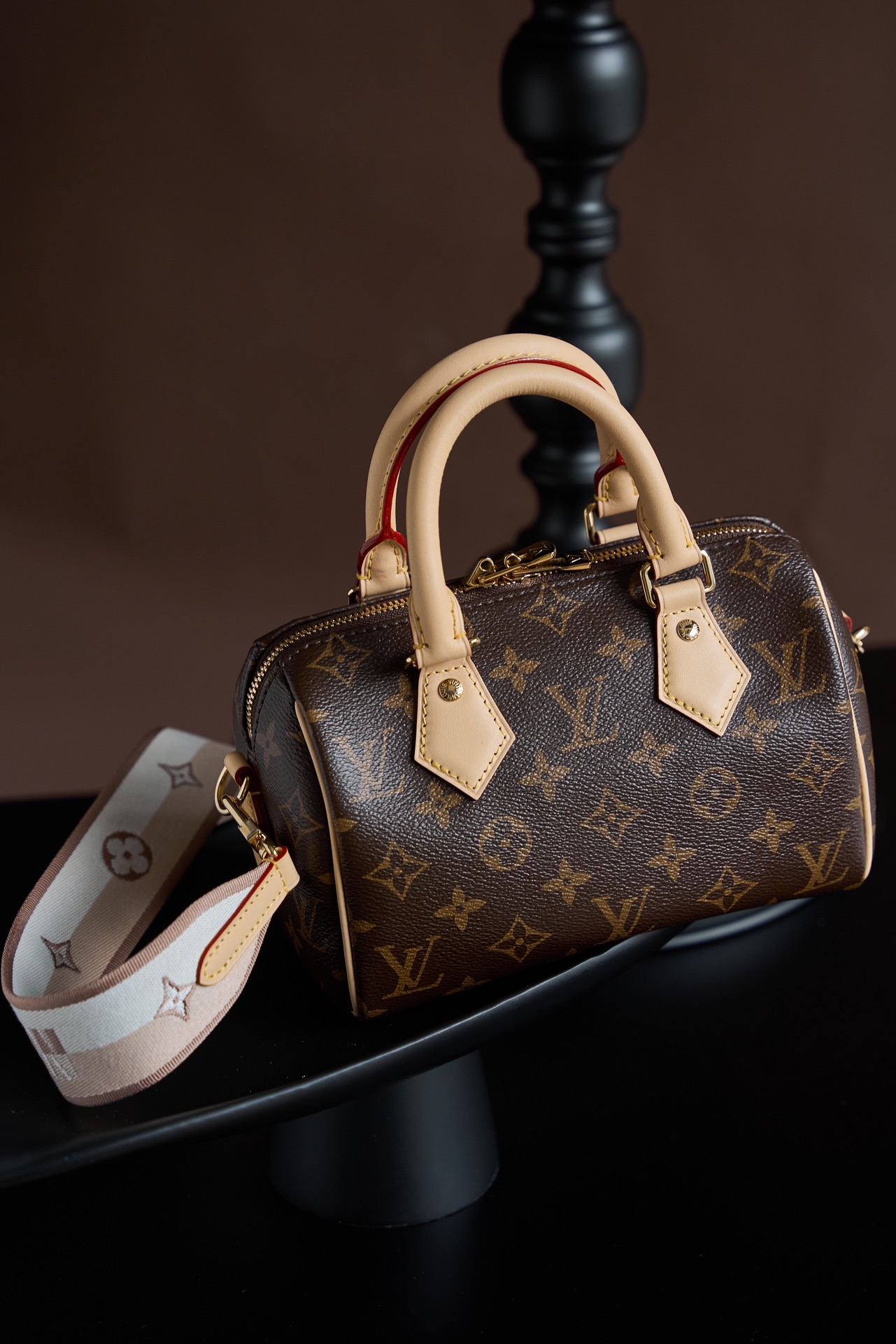 LOUIS VUITTON M46222 Speedy Bandoulière 20 Beige Strap