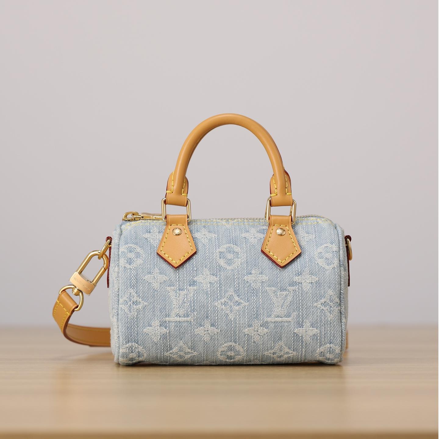 LOUIS VUITTON M11212 Nano Speedy Sky Blue Denim