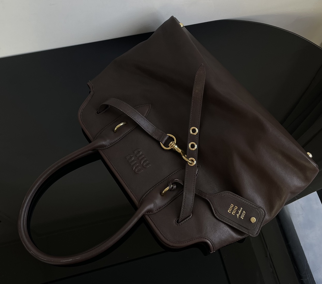 MIU MIU Aventure nappa leather bag Briarwood