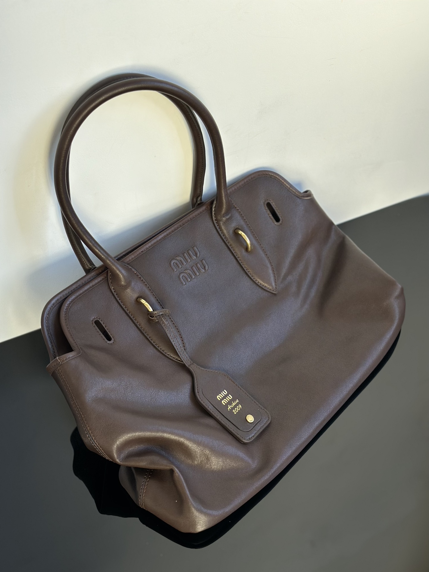 MIU MIU Aventure nappa leather bag Briarwood