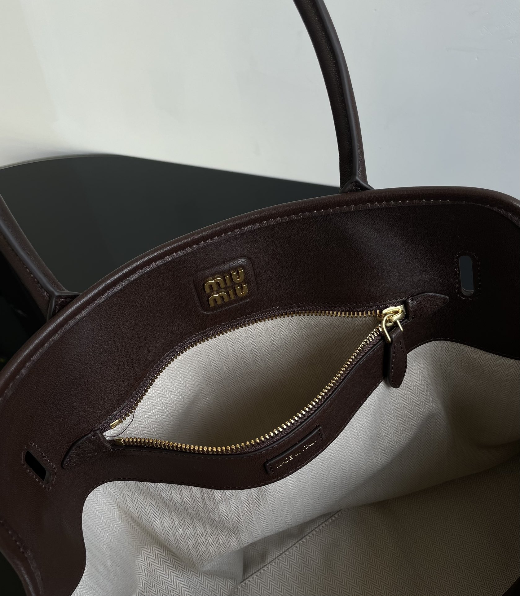 MIU MIU Aventure nappa leather bag Briarwood