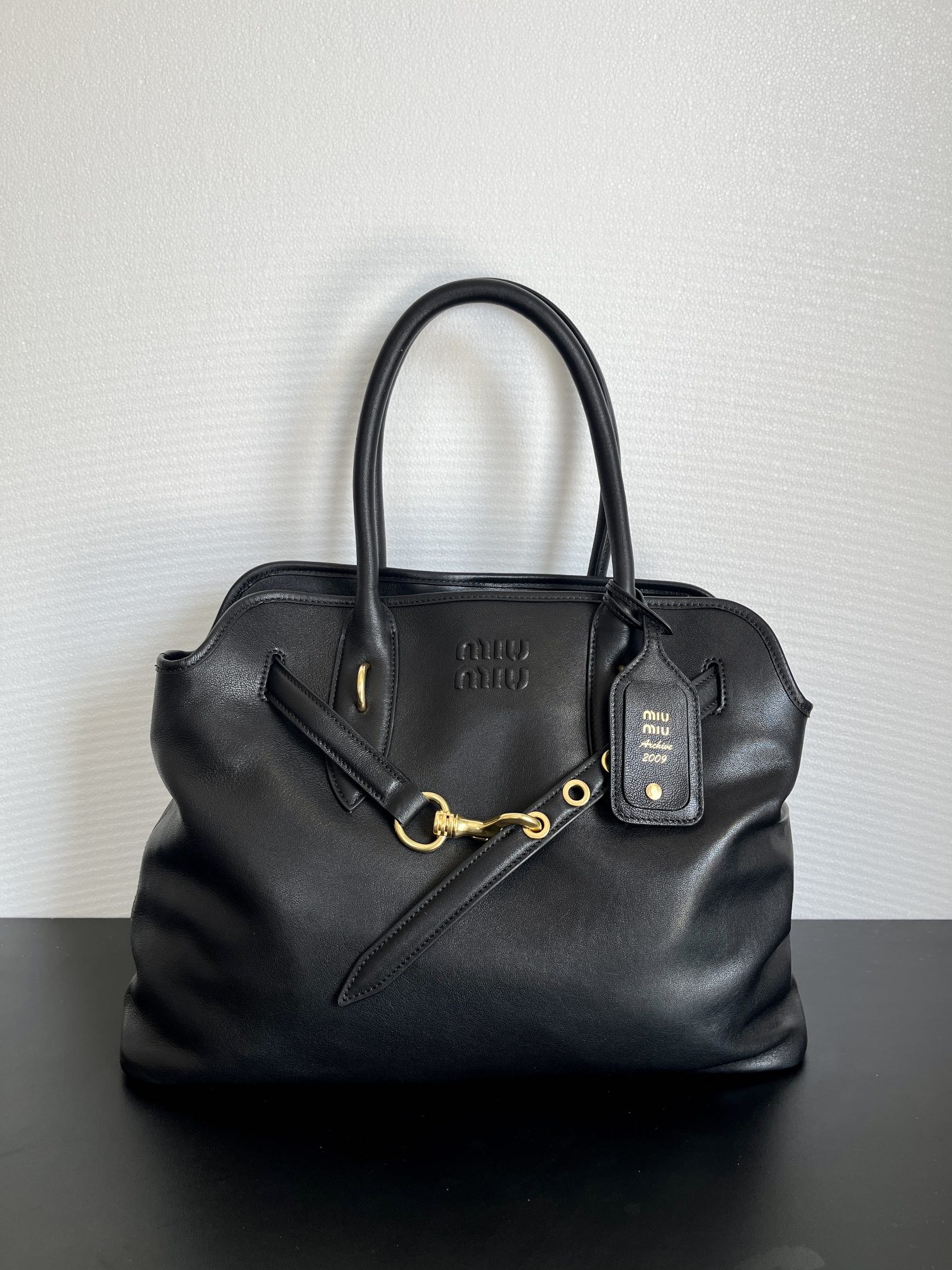 MIU MIU Aventure nappa leather bag Black