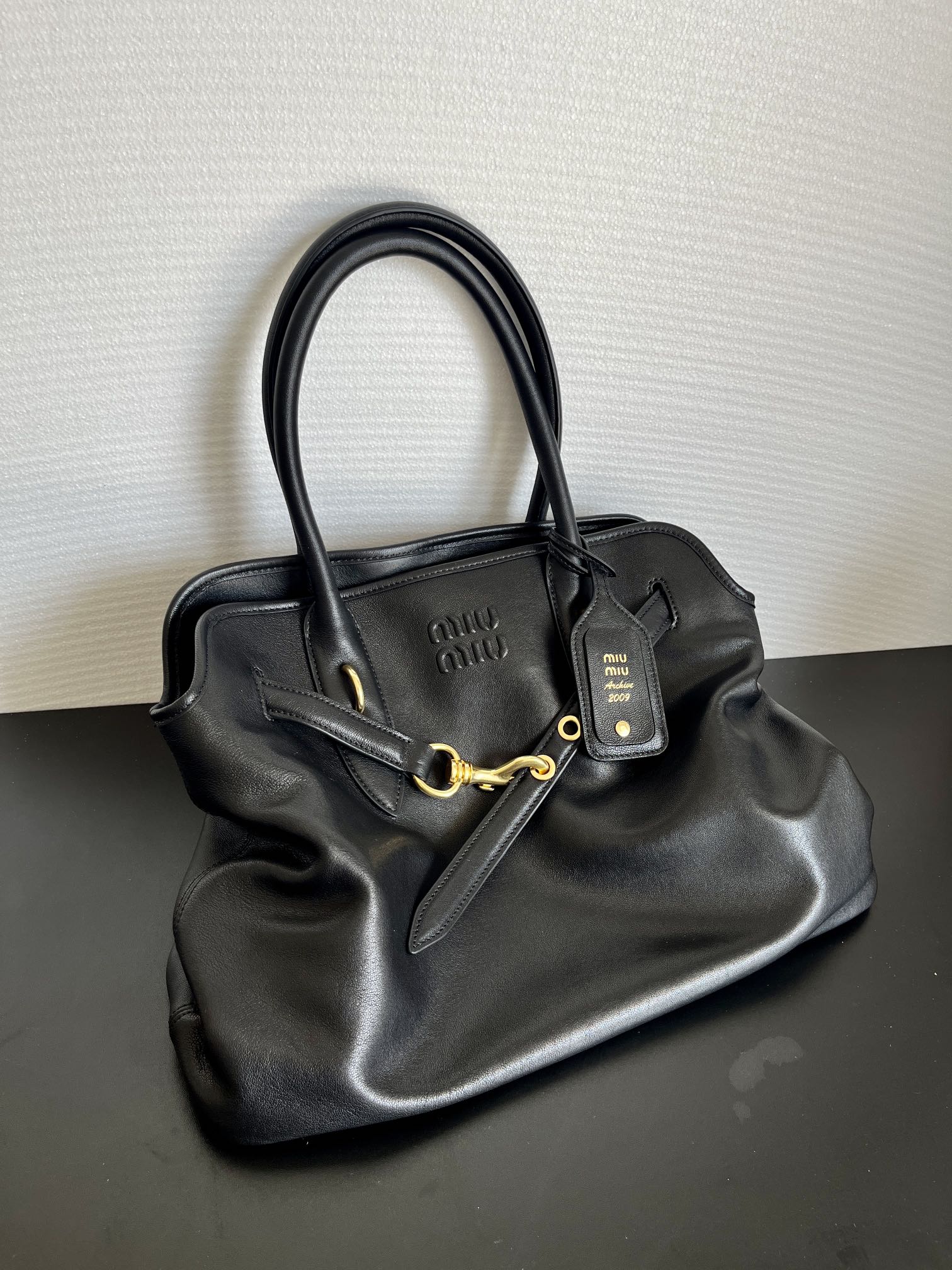 MIU MIU Aventure nappa leather bag Black