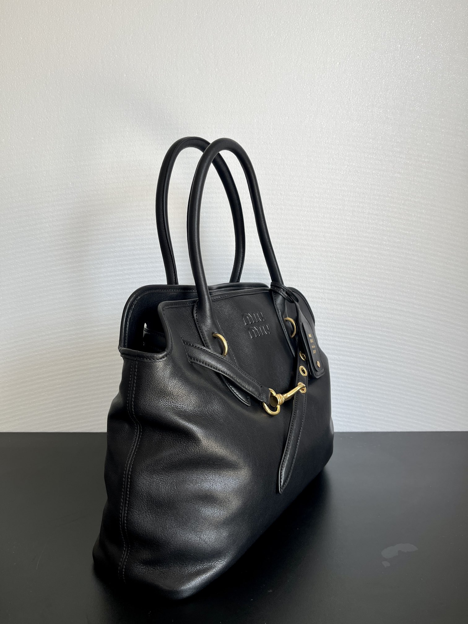 MIU MIU Aventure nappa leather bag Black