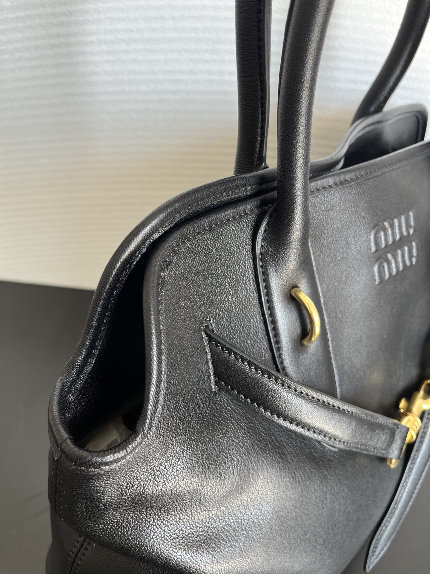 MIU MIU Aventure nappa leather bag Black