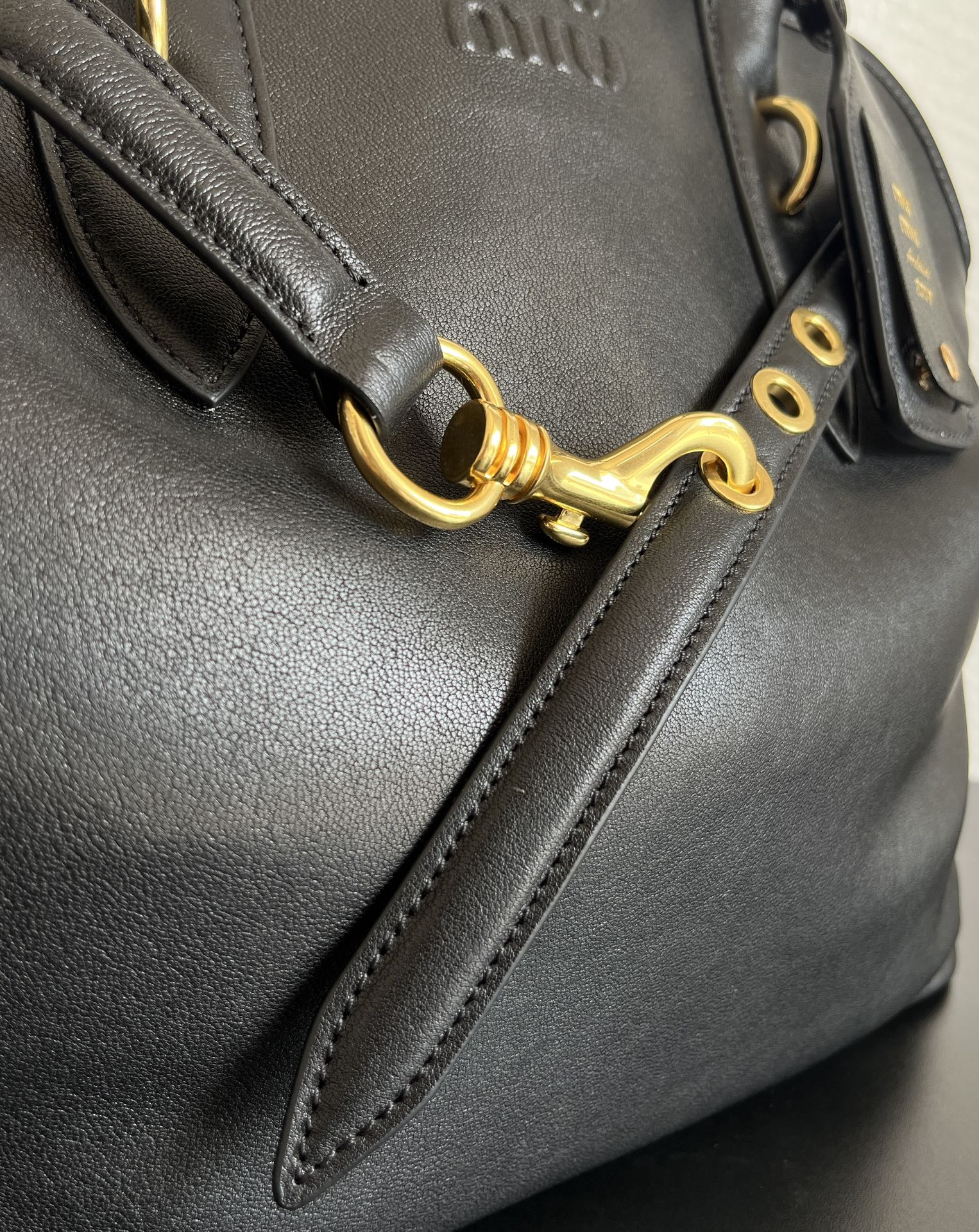 MIU MIU Aventure nappa leather bag Black