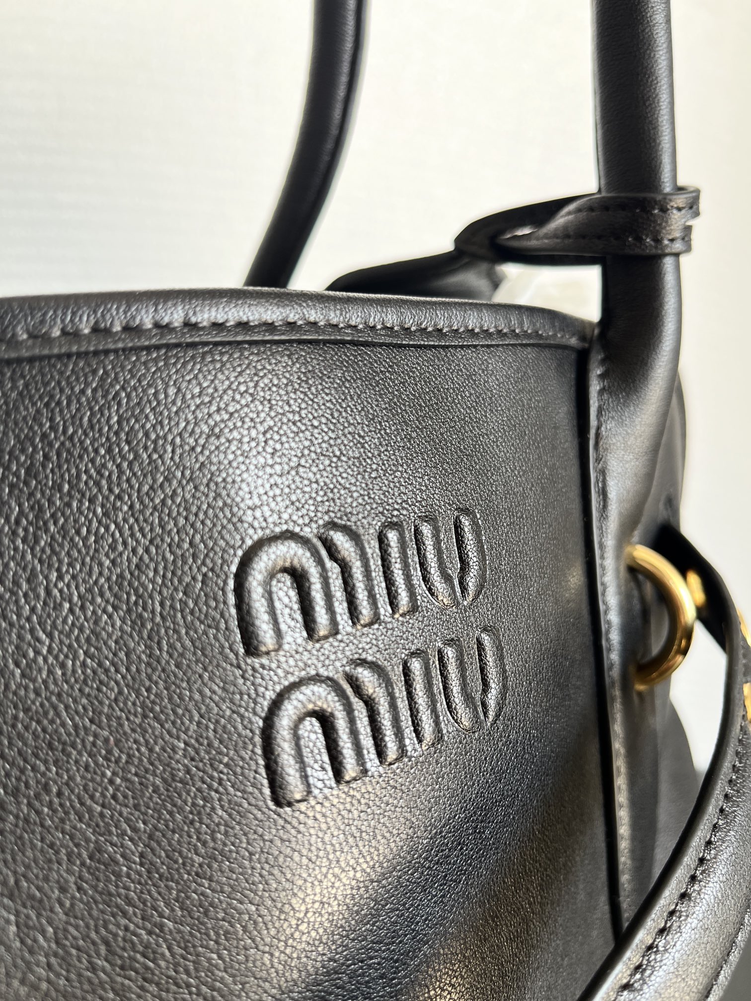 MIU MIU Aventure nappa leather bag Black