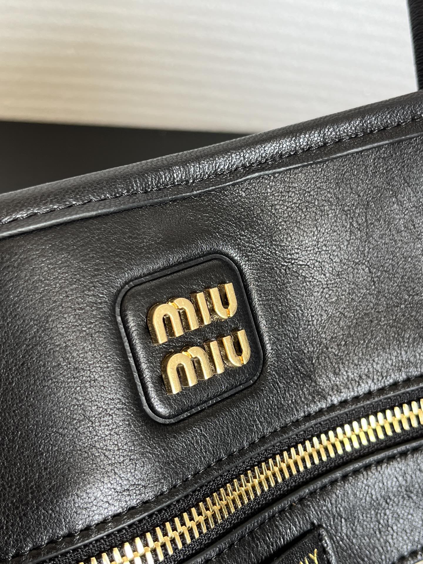 MIU MIU Aventure nappa leather bag Black