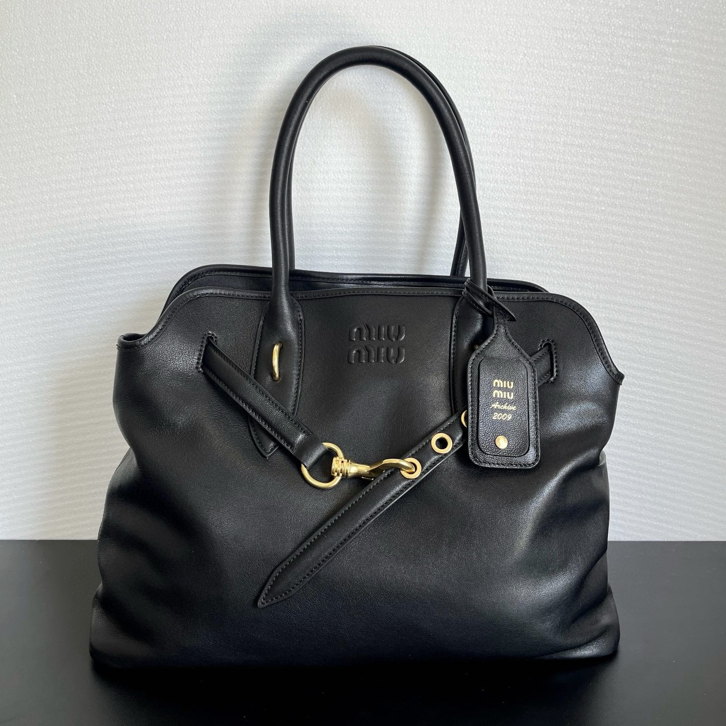 MIU MIU Aventure nappa leather bag Black